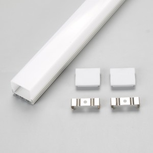 Hệ thống kênh nhôm hồ sơ LED với nắp và đầu cuối để cài đặt dải LED
