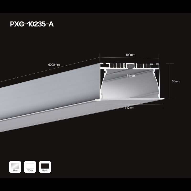 LED dải vỏ nhôm hồ sơ với PC nắp cuối clip